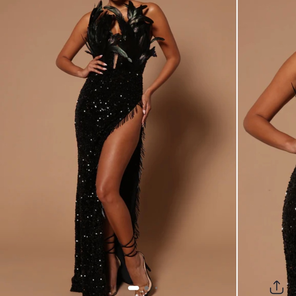 Black Sequin Gown